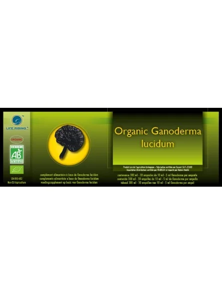 Reishi orgánico o Ganoderma Lucidum orgánico 30 ampollas - Resistance Life Rising