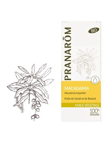 Aceite Vegetal de Macadamia Orgánica 50ml - Aromaterapia Pranarom