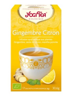 Gingembre Citron bio nfusion ayurvédique 17infusettes - Yogi Tea
