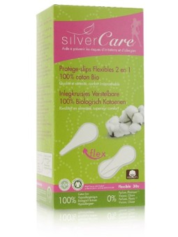 Protège slips flexibles 2 en 1 coton bio SilverCare