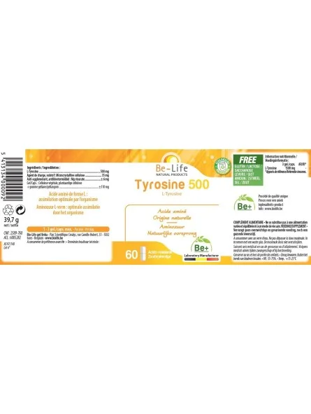 Tyrosine 500 Acide aminé Biolife