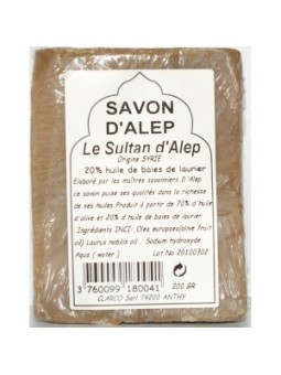 SAVON D'ALEP 20 % HUILE DE LAURIER SULTAN D'ALEP