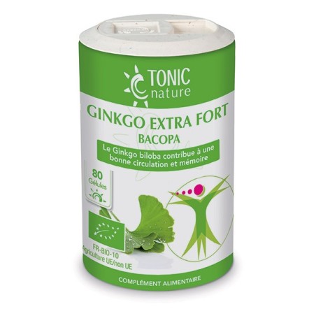 Ginkgo extra fort + Bacopa bio 80gél - Mémoire Circulation Tonic Nature
