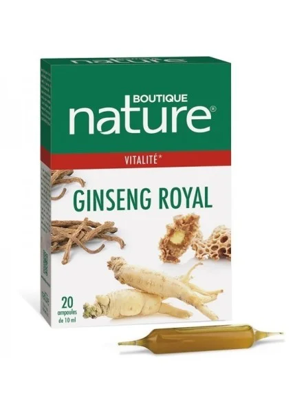 Ginseng et gelée royale bio 20 amp - Vitalité Boutique Nature