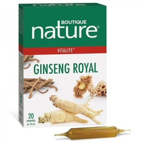 Ginseng et gelée royale bio 20 amp - Vitalité Boutique Nature