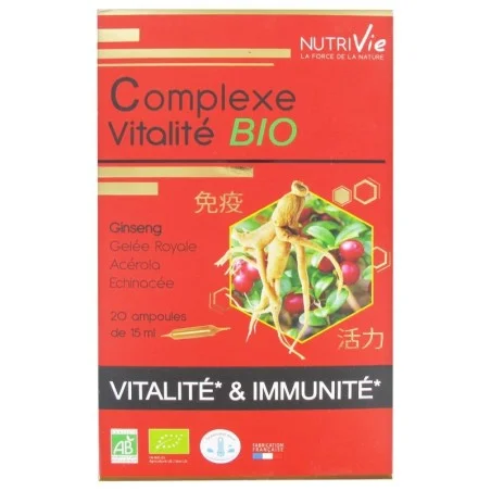 Complexe Vitalité Bio 20 Ampoules Nutrivie