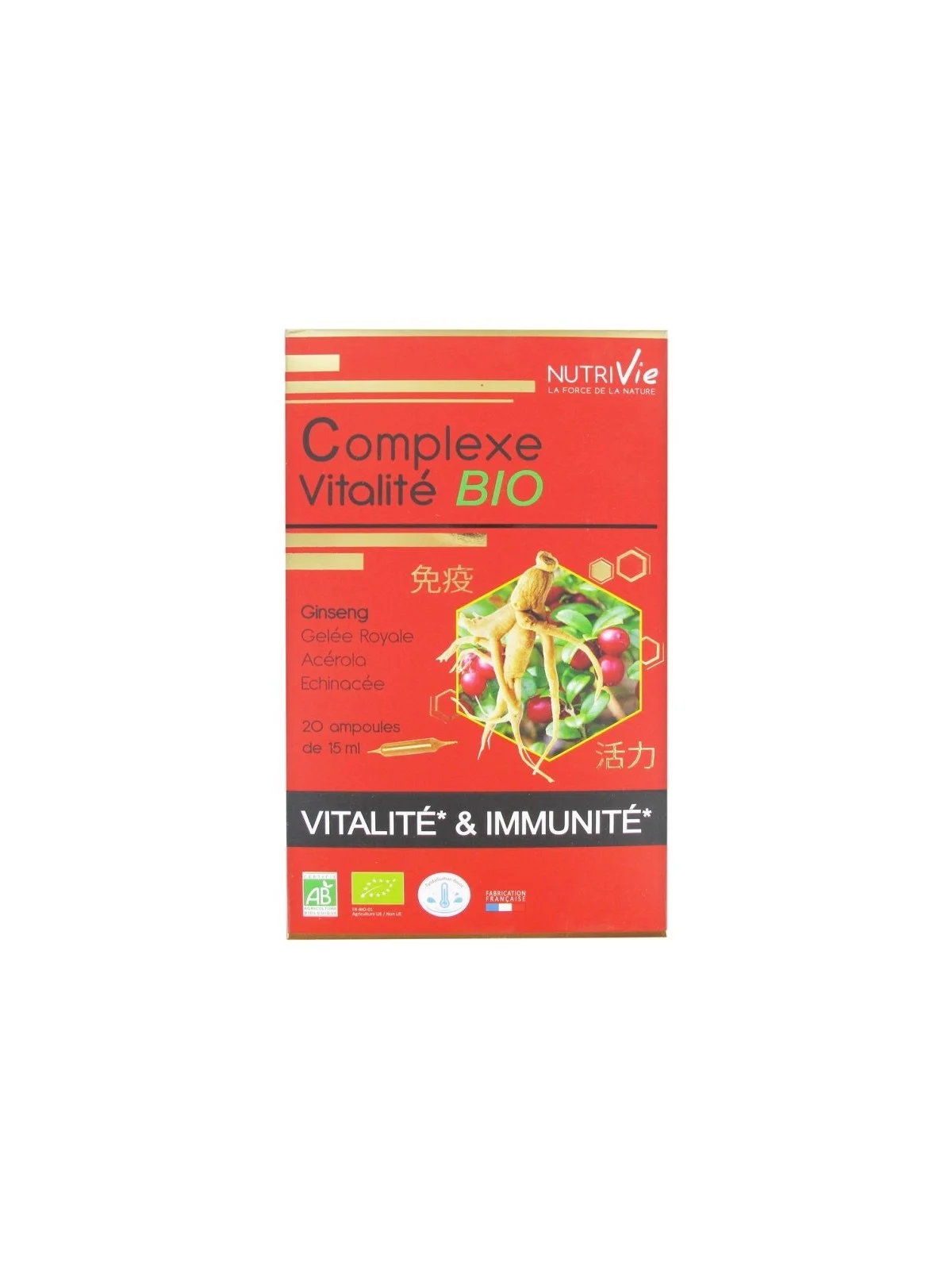 Complexe Vitalité Bio 20 Ampoules Nutrivie