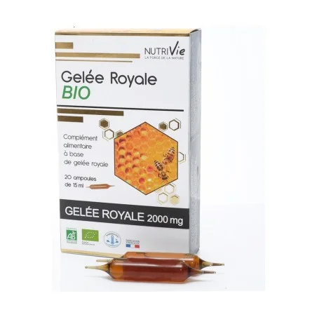 Gelée Royale Bio 2000mg 20 ampoules Nutrivie