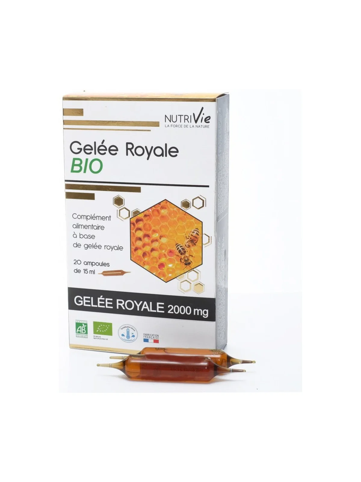 Gelée Royale Bio 2000mg 20 ampoules Nutrivie